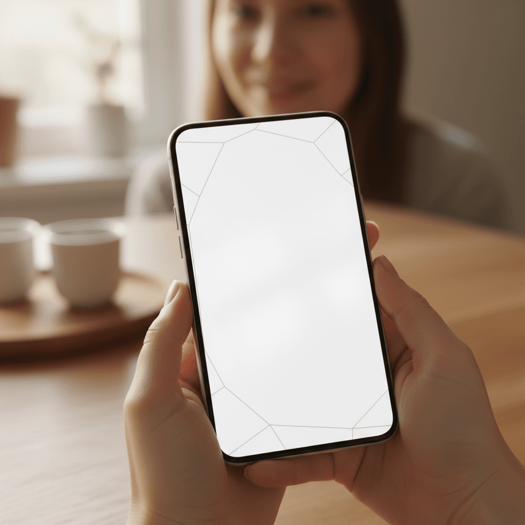 부모님이 스마트폰으로 AI와 대화하는 모습